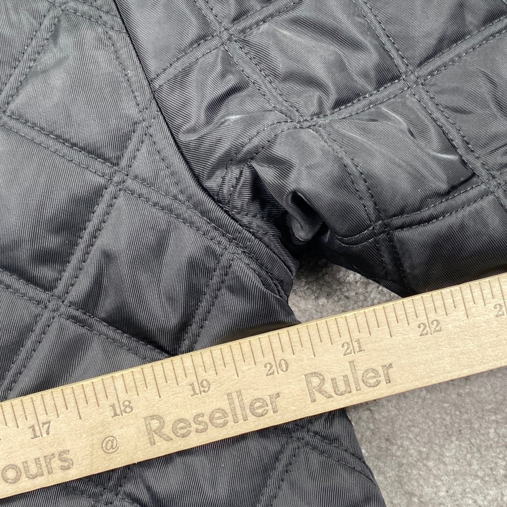 Jason Wu Quilted Jacket Womens Medium Black Diamond Stitch Gold Button JW-467 - Picture 5 of 8